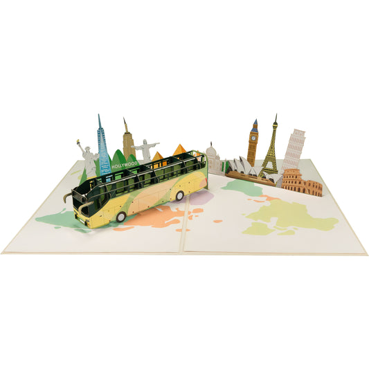 Reisebus Pop-Up Karte