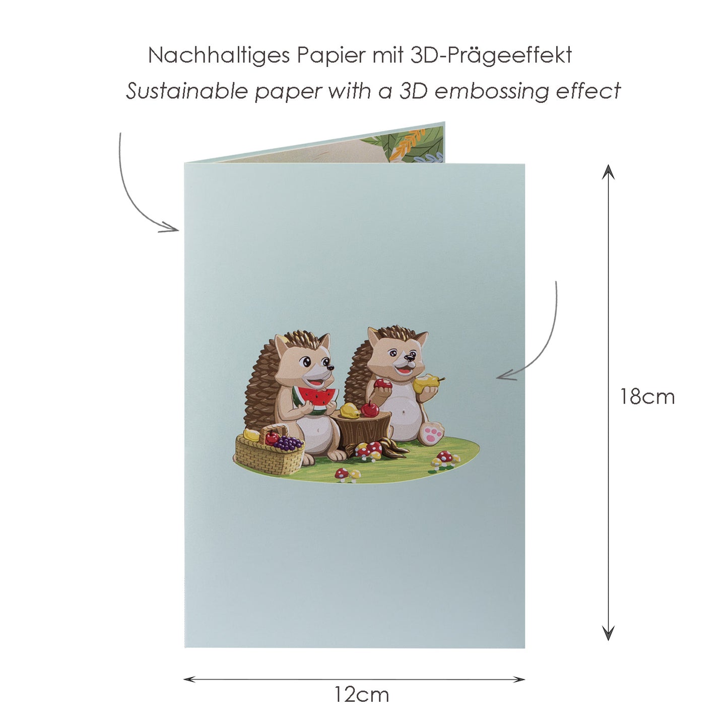 Zwei süße Igel Pop-Up Karte