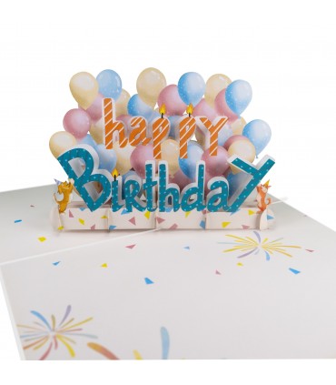 Happy Birthday & Balloon Pop Up Card