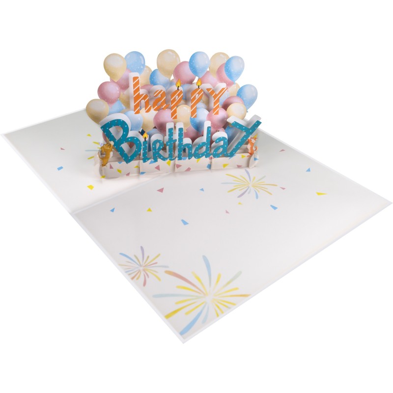 Happy Birthday & Balloon Pop Up Card