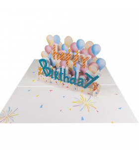 Happy Birthday & Balloon Pop Up Card