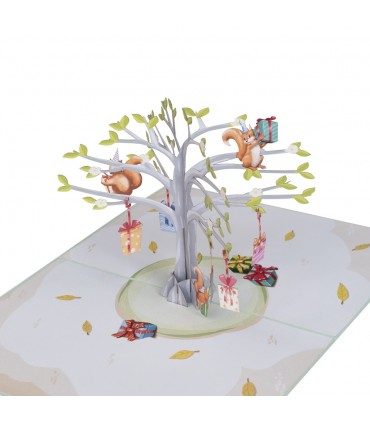 Squirrel and  Gift pop up card