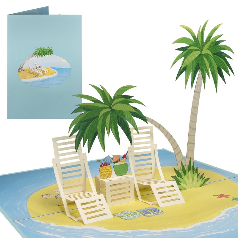 Beach Holidays pop up card