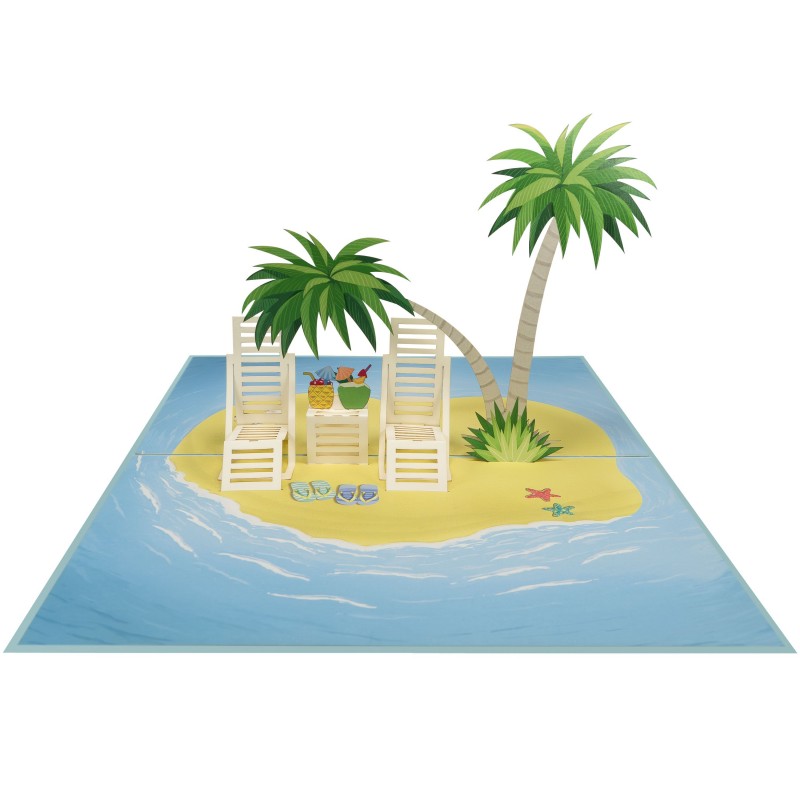 Beach Holidays pop up card