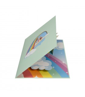 Children On Paper Airplanes Pop Up Card