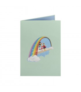 Children On Paper Airplanes Pop Up Card