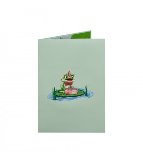 Frog and Birthday Cake Pop Up Card