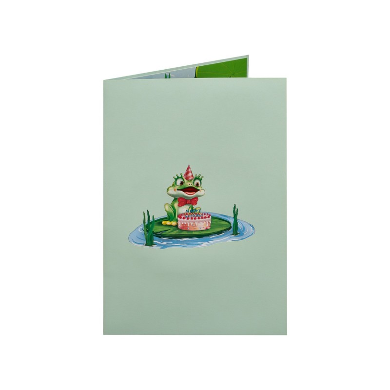 Frog and Birthday Cake Pop Up Card