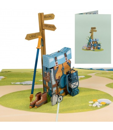 Hiking Holiday Pop Up Card