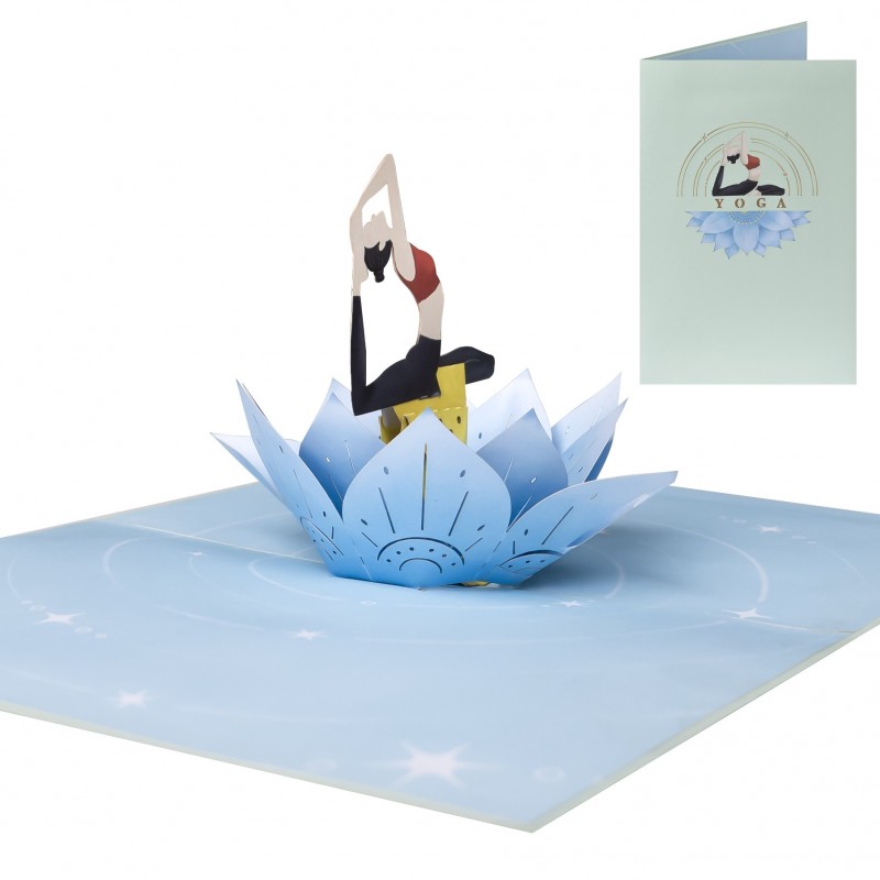 Yoga Woman Pop Up Card