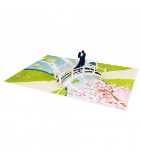 Couple on bridge pop up card overview 1