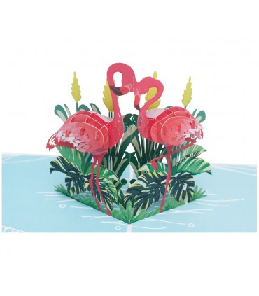 Flamigo couple pop up card