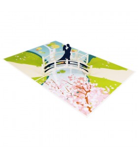 Couple on bridge pop up card overview 3
