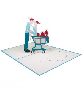 Christmas Card  with Shopping Couple