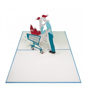 Christmas Card  with Shopping Couple