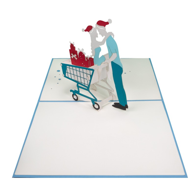 Christmas Card  with Shopping Couple