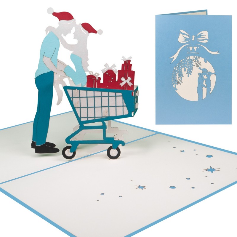 Christmas Card  with Shopping Couple