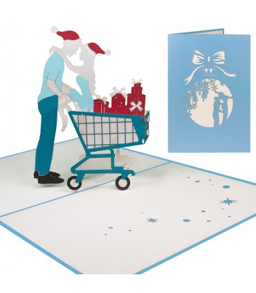 Christmas Card  with Shopping Couple