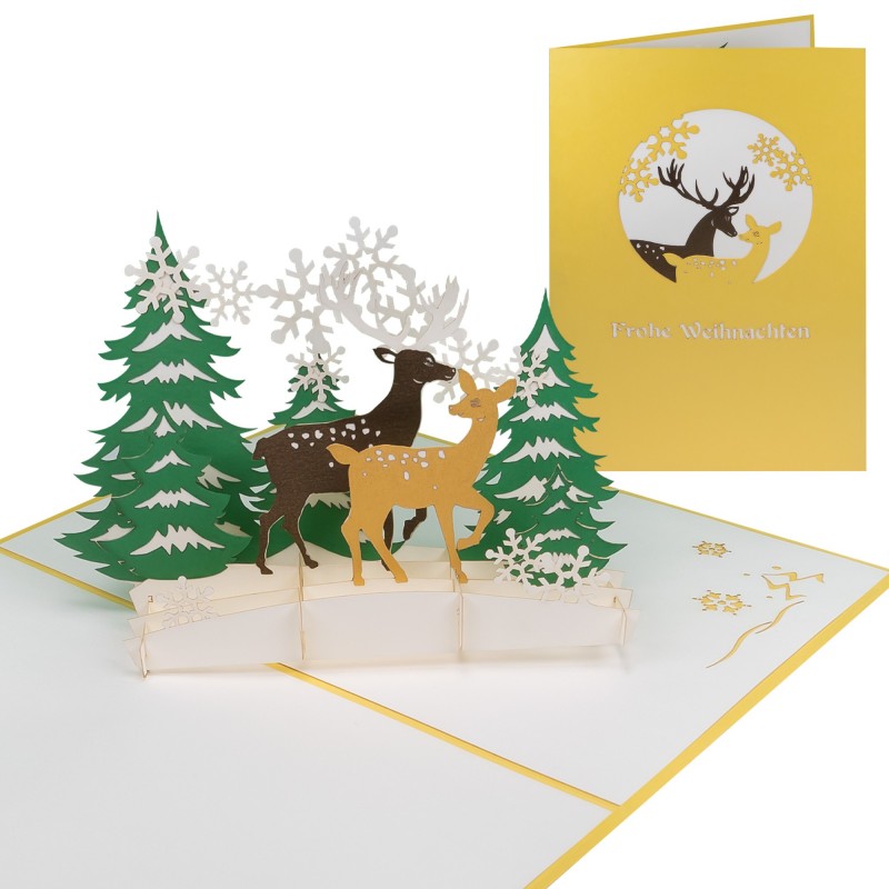 Christmas Card  with Deers