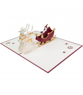 Christmas Card with Santa Claus & Deers