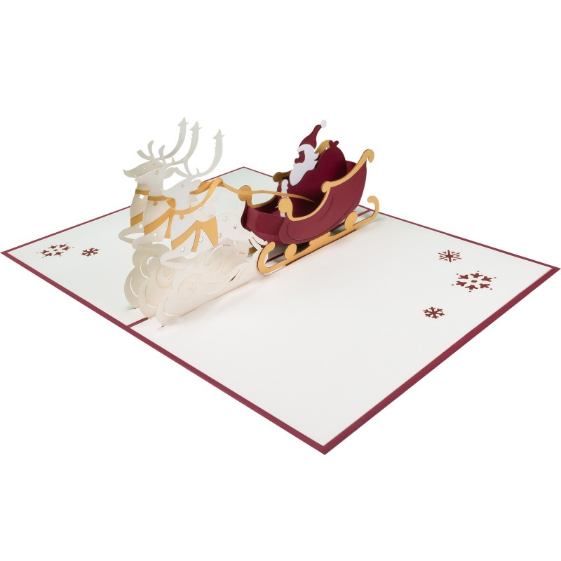 Christmas Card with Santa Claus & Deers