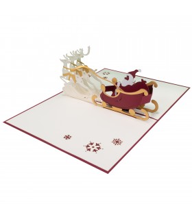 Christmas Card with Santa Claus & Deers