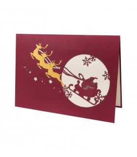 Christmas Card with Santa Claus & Deers