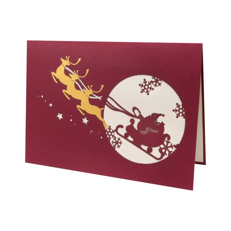 Christmas Card with Santa Claus & Deers