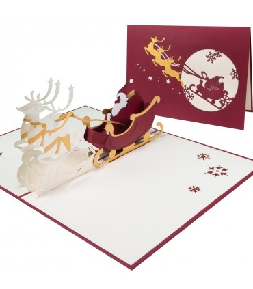 Christmas Card with Santa Claus & Deers