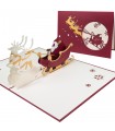 Weihnachtskarte - Weihnachtsmann & Hirsche