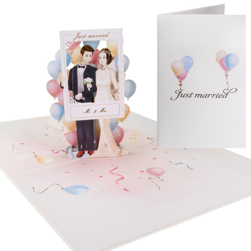 Funny Wedding Photo & Bride and Groom Pop Up Card