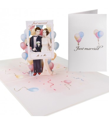 Funny Wedding Photo & Bride and Groom Pop Up Card