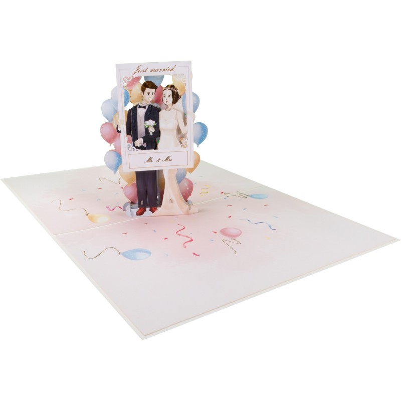 Funny Wedding Photo & Bride and Groom Pop Up Card