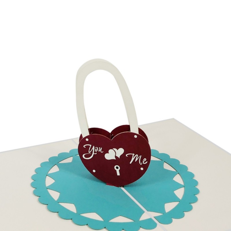 Love lock pop up card detail