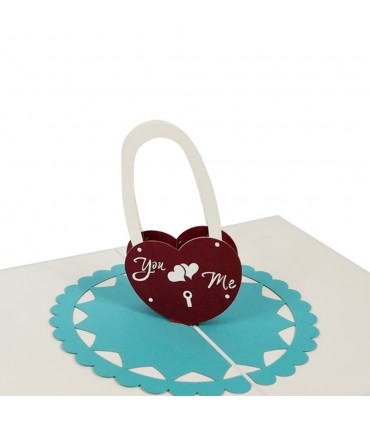 Love lock pop up card detail