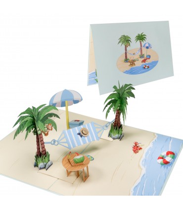 Hammock and Palm Tree Pop Up Card
