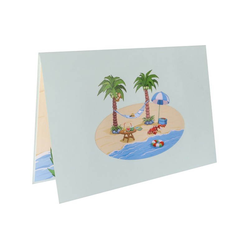 Hammock and Palm Tree Pop Up Card