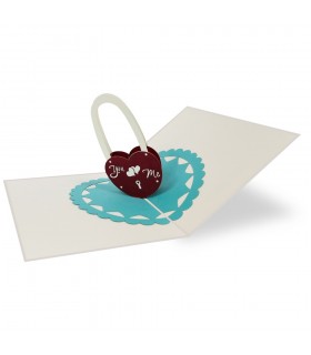 foldbale love lock pop up card