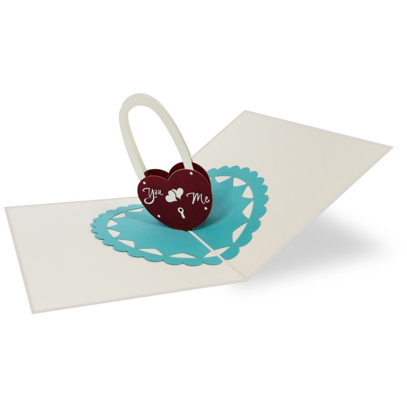 foldbale love lock pop up card