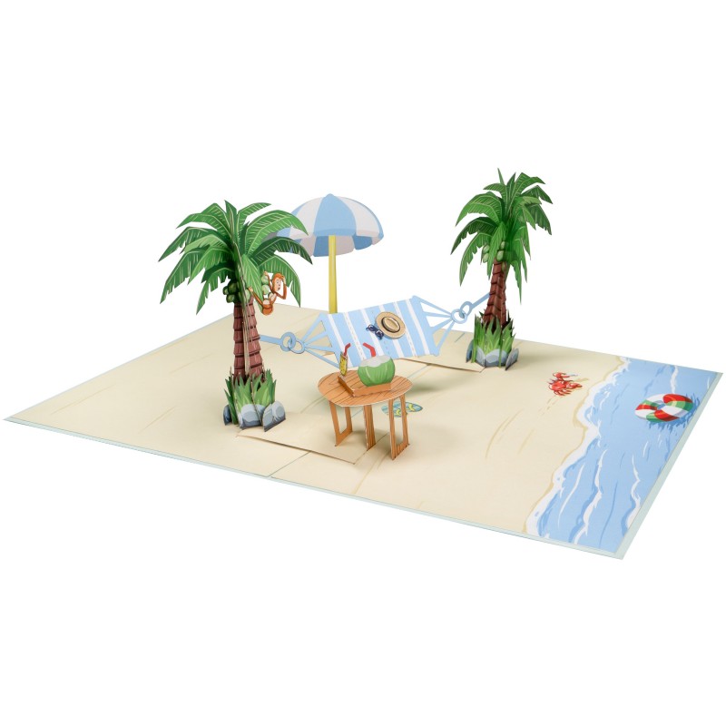 Hammock and Palm Tree Pop Up Card