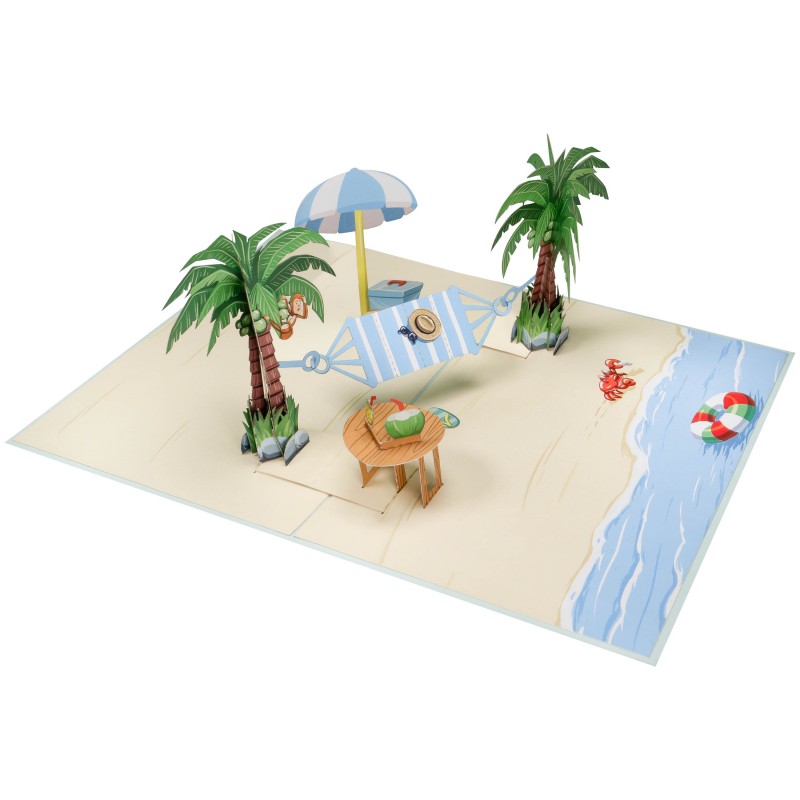 Hammock and Palm Tree Pop Up Card
