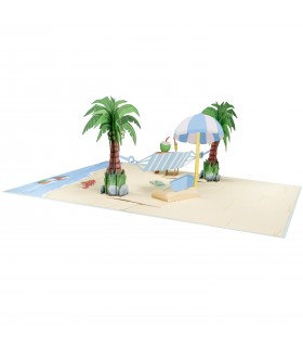 Hammock and Palm Tree Pop Up Card