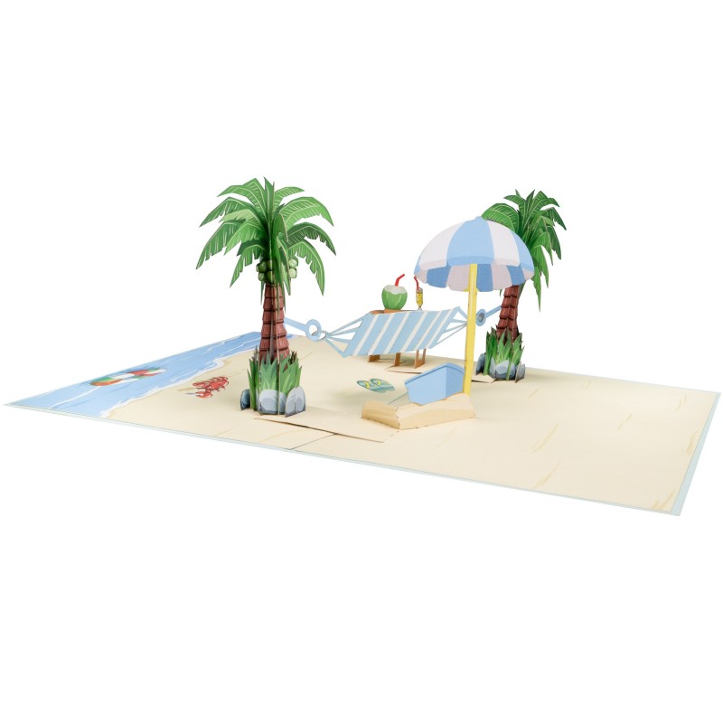 Hammock and Palm Tree Pop Up Card