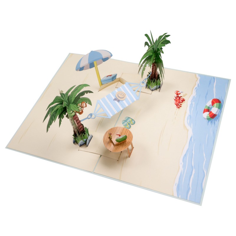 Hammock and Palm Tree Pop Up Card
