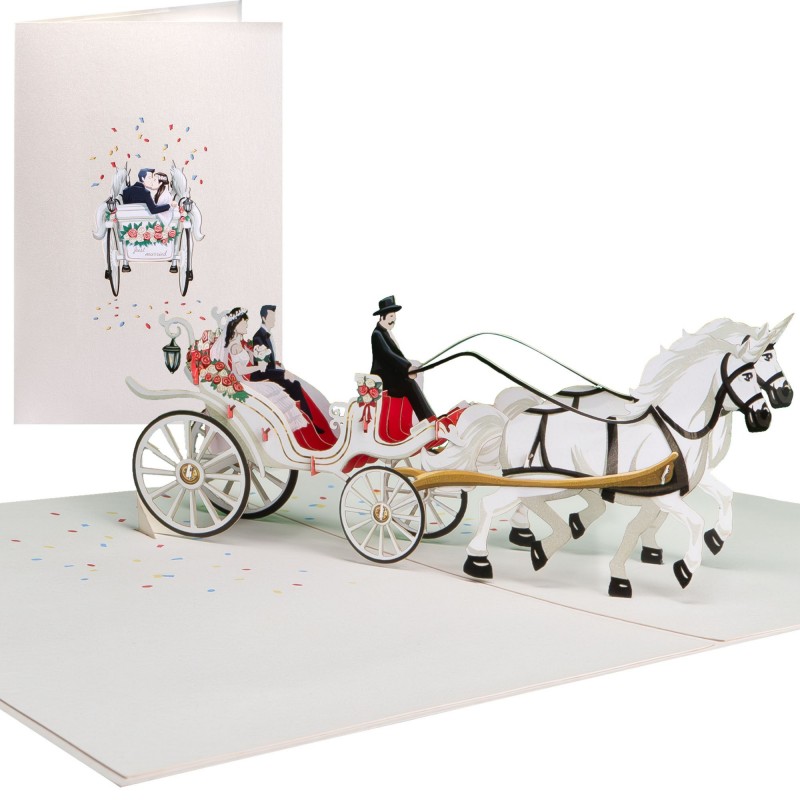 Wedding carriage pop up card