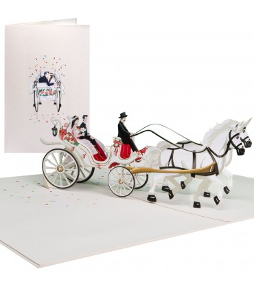 Wedding carriage pop up card