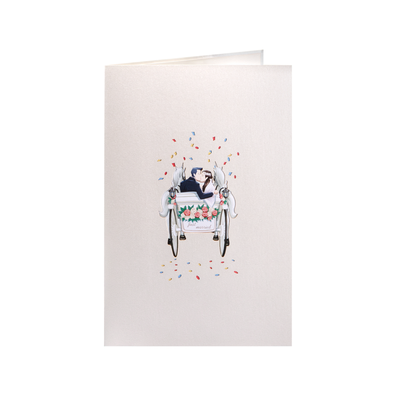 Wedding carriage pop up card