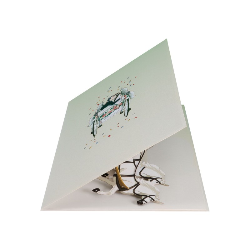 Wedding carriage pop up card