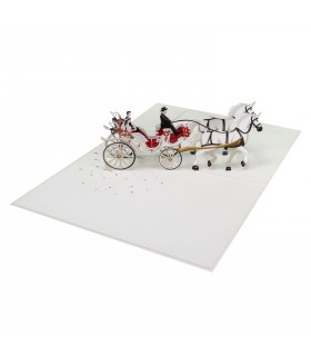 Wedding carriage pop up card
