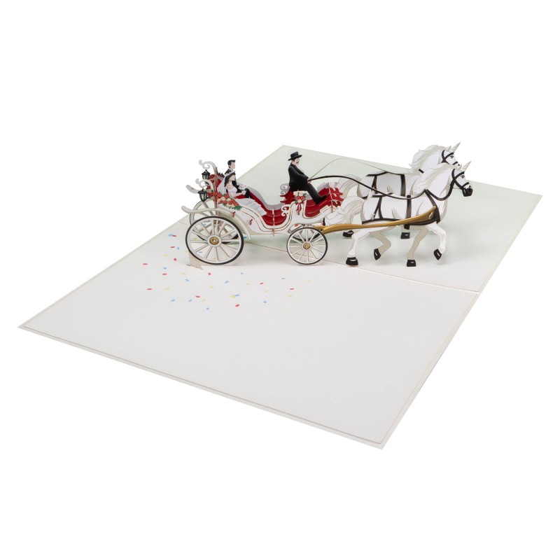 Wedding carriage pop up card